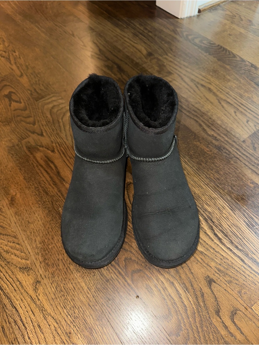 UGG Black Short Plush Shearling Boots
